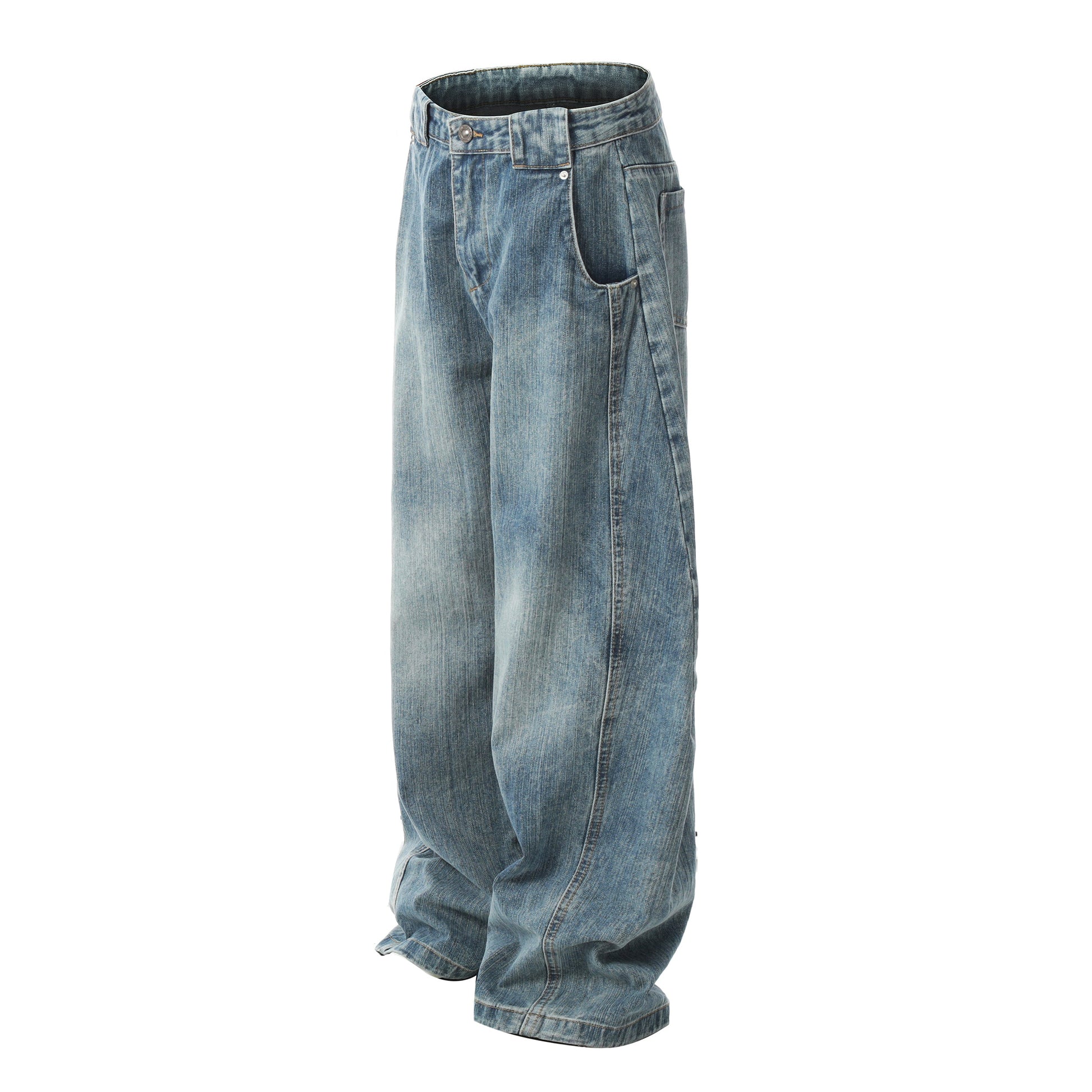 Washed Wide Leg | Vintage Denim Jeans - Luxuryurbanwear