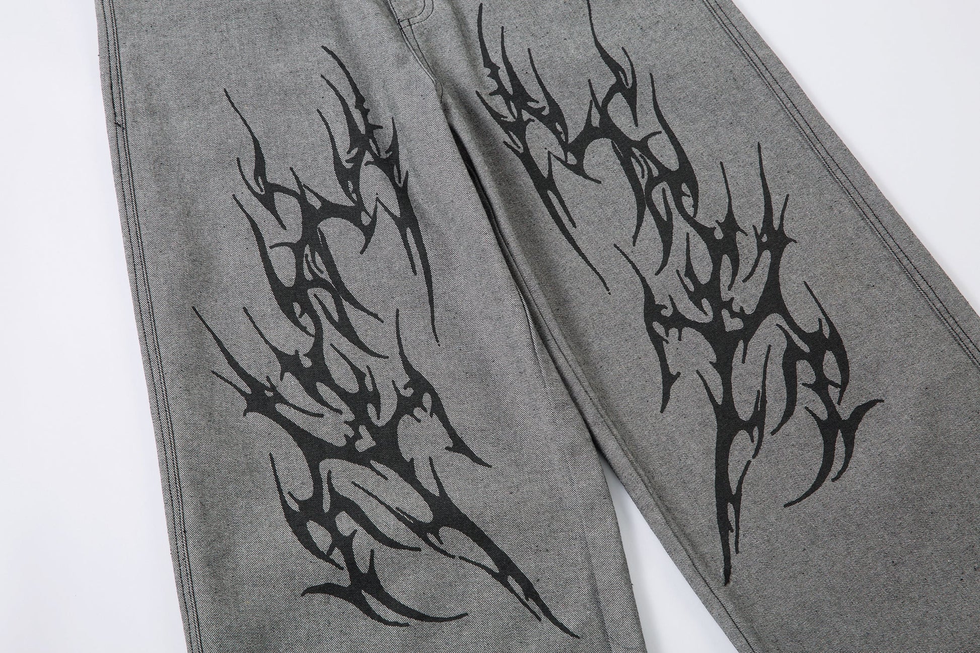 Tribal Flame Print | Baggy Jeans - Luxuryurbanwear