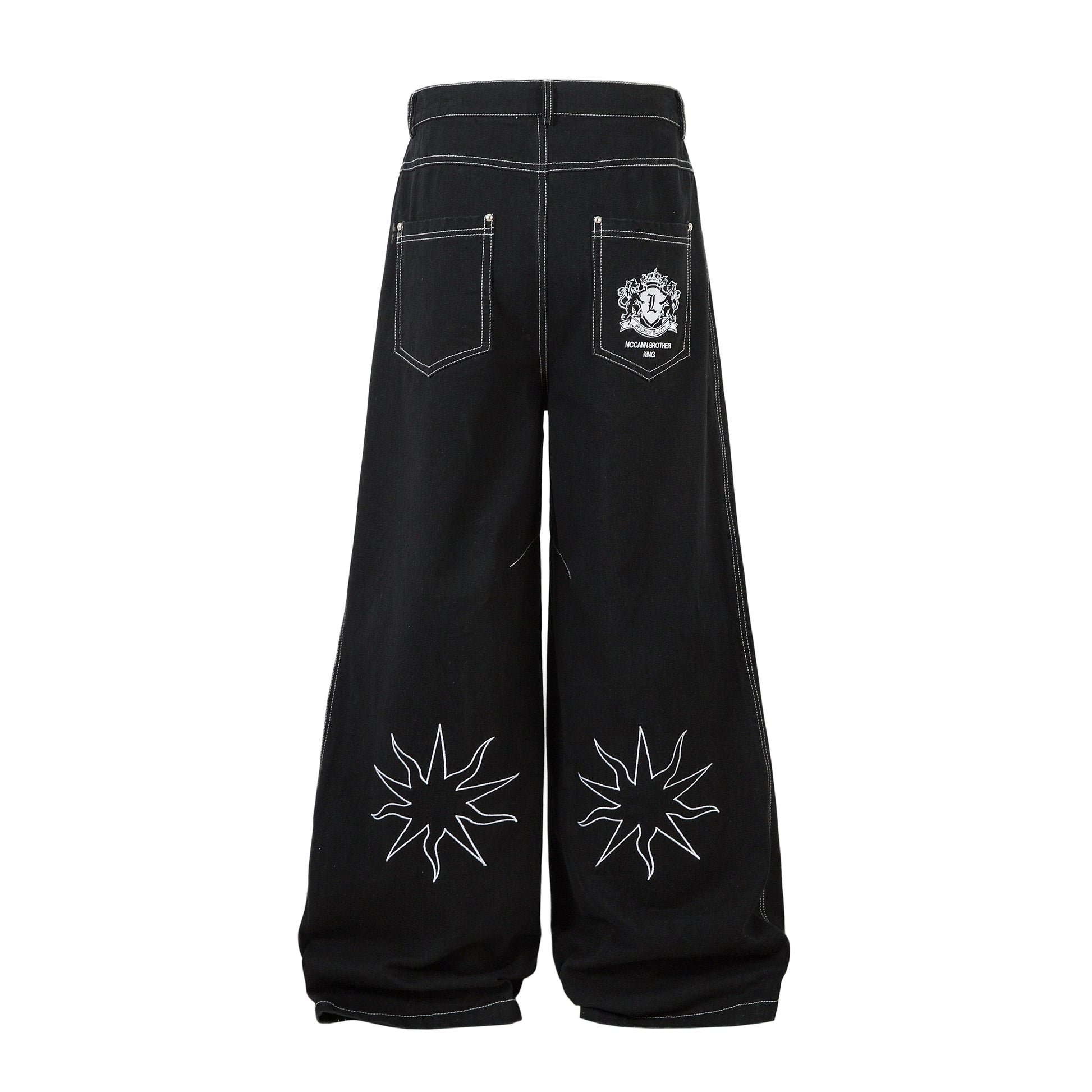 Royal Sigil Embroidery | Denim Jeans - Luxuryurbanwear