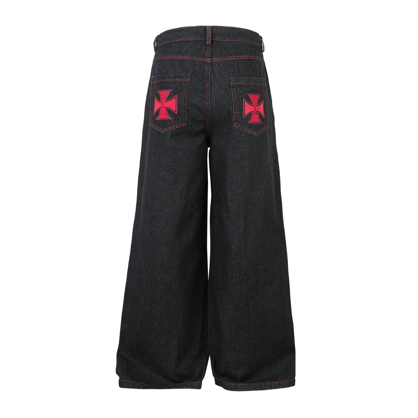 Iron Cross Embroidered | Baggy Jeans - Luxuryurbanwear