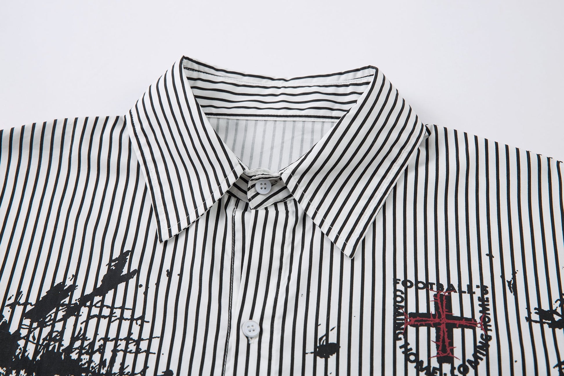 Graffiti Print Layered | Striped Sweatshirt - Luxuryurbanwear