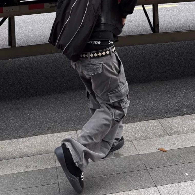 Washed Utility Pocket | Cargo Pants - Luxuryurbanwear
