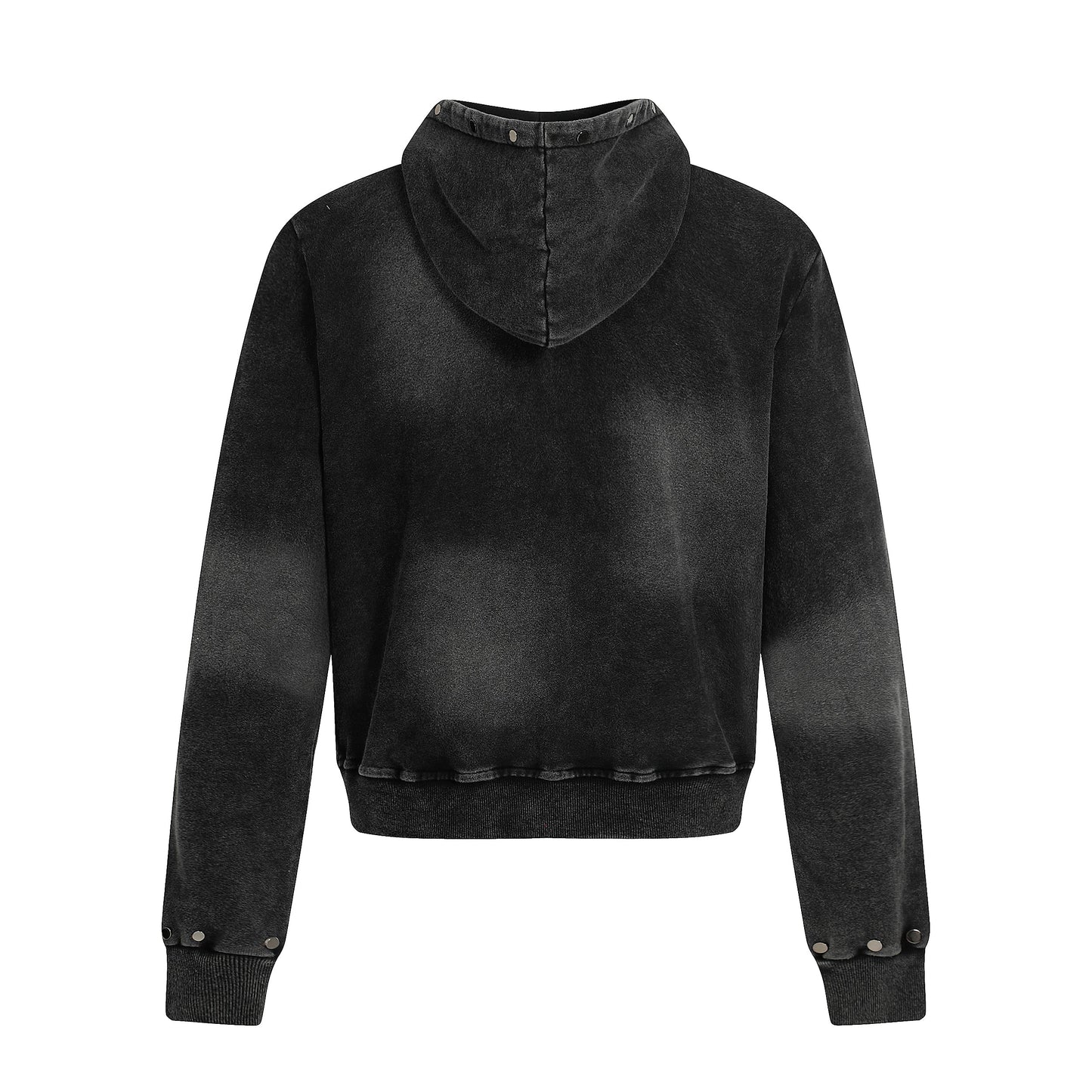 Washed Gradient | Black Zip Up Hoodie - Luxuryurbanwear