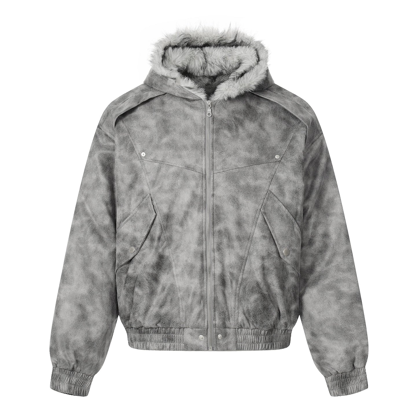Distressed Washed | Hooded Oversized Jacket - Luxuryurbanwear