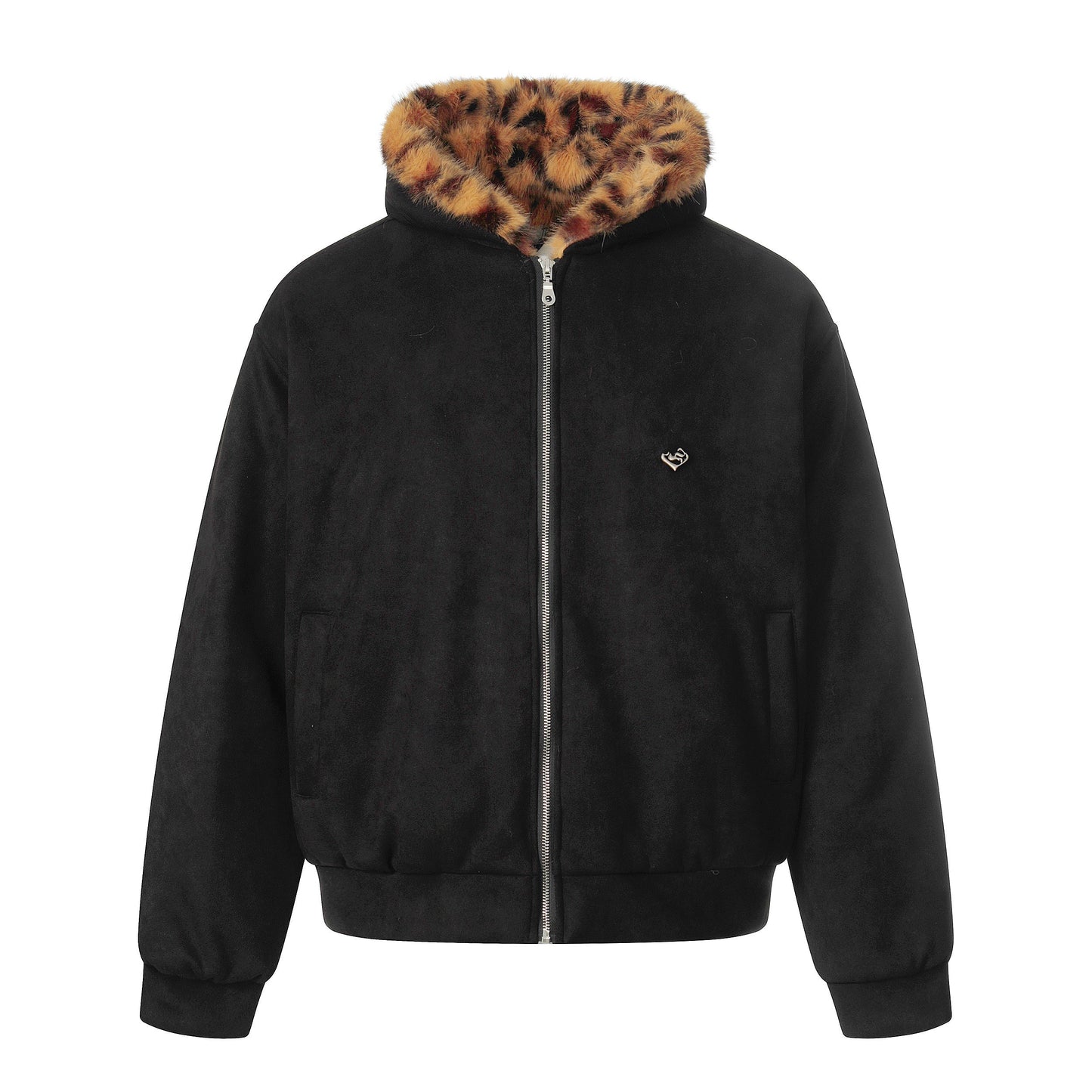 Leopard Fleece | Contrast Zip Jacket - Luxuryurbanwear