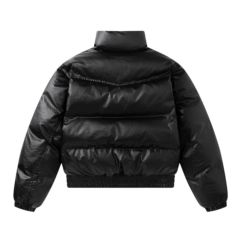 Leather Padded | Short Puffer Jacket - Luxuryurbanwear