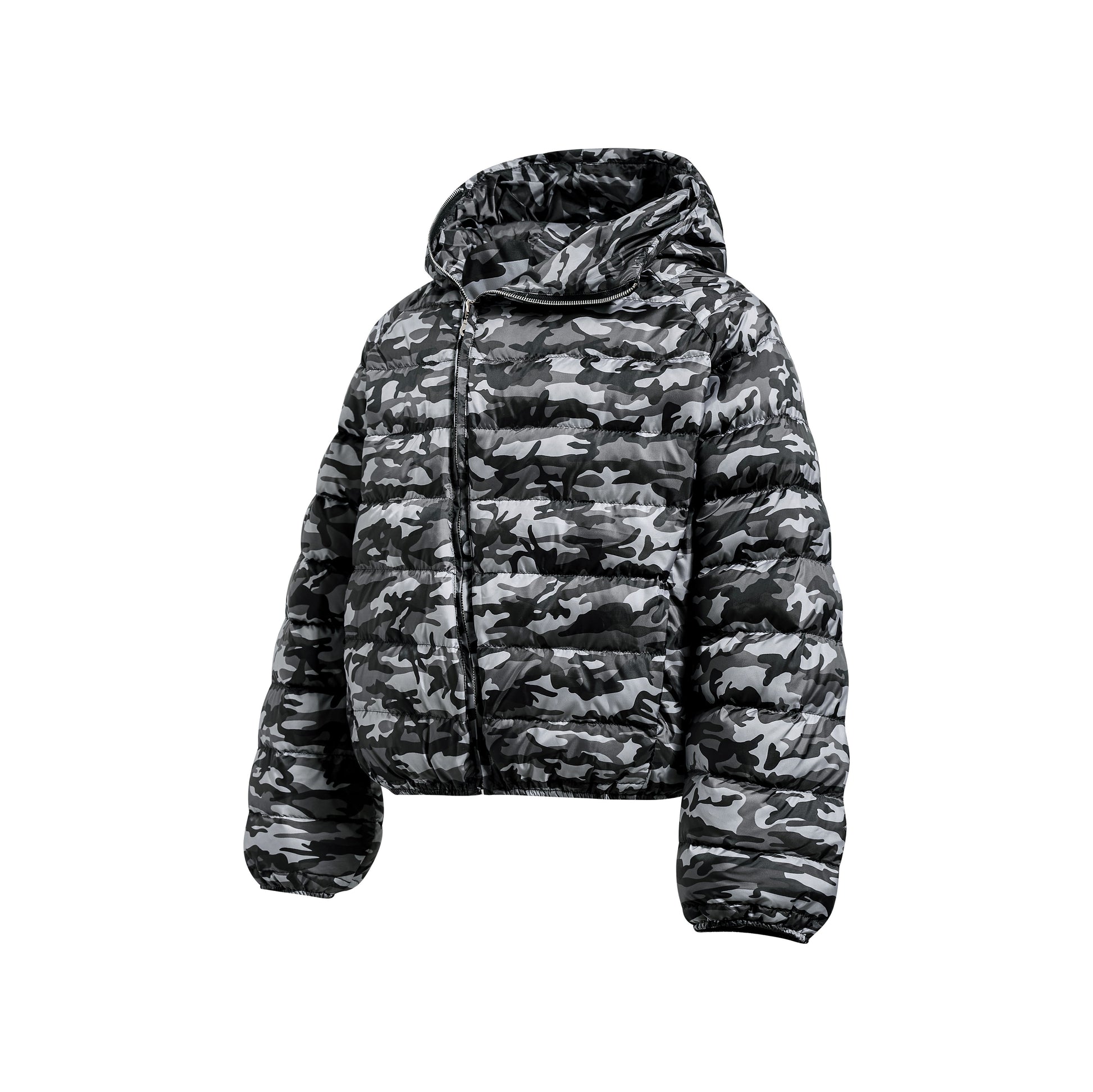 Camo Panel | Short Puffer Jacket - Luxuryurbanwear
