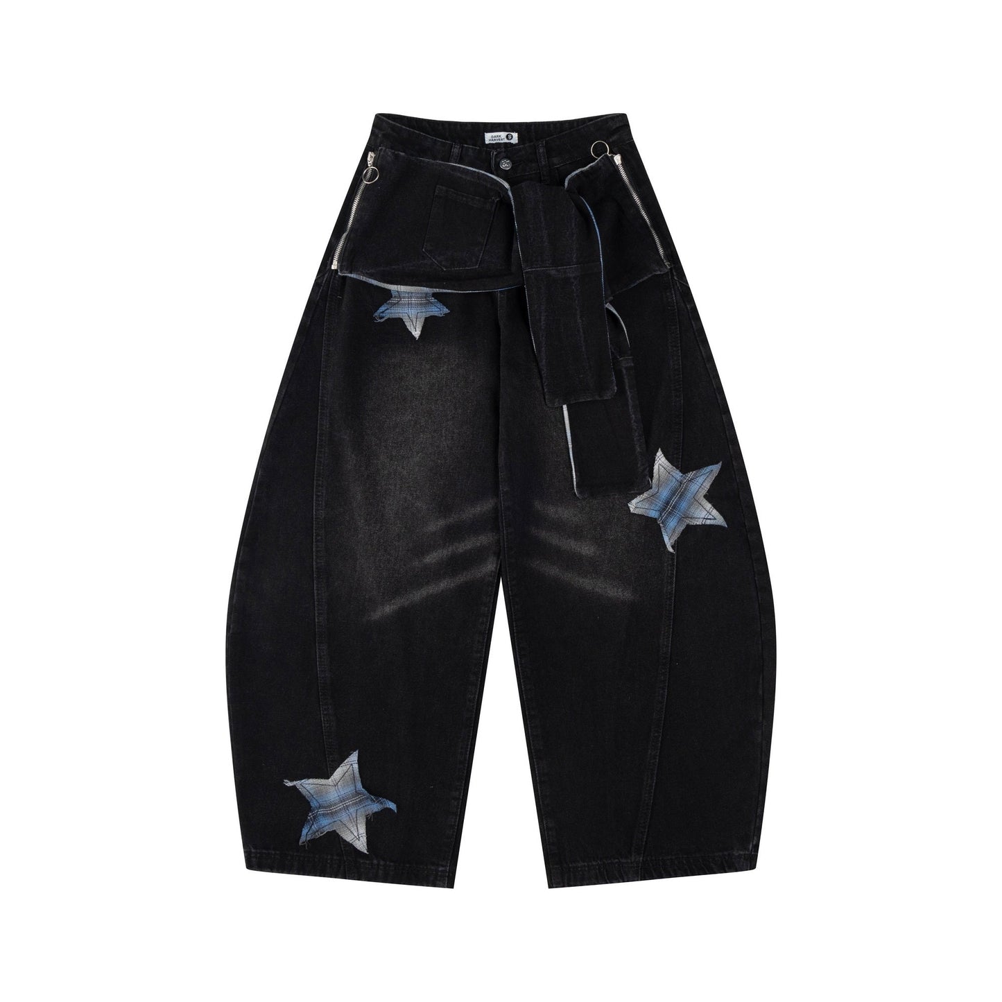 Starry Stitch | Denim Wide-Leg Pants - Luxuryurbanwear
