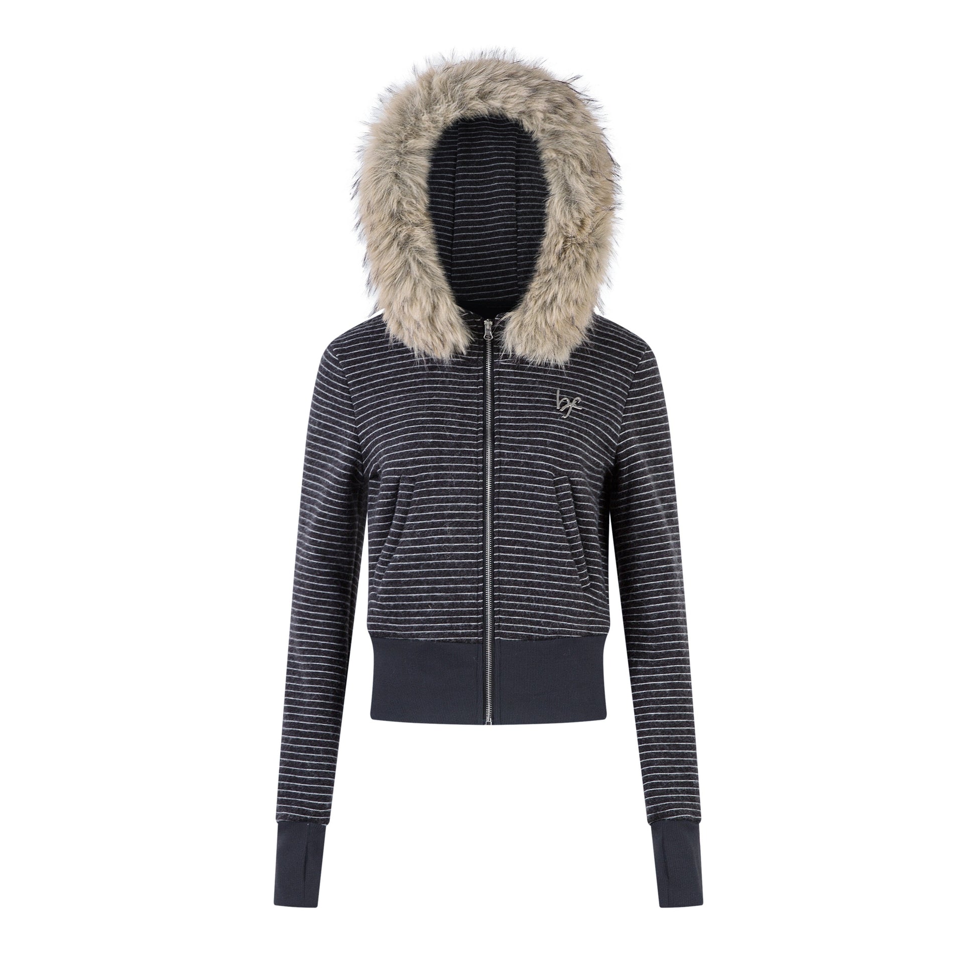Stone Haze | Washed Denim Jacket with Zip Front - Luxuryurbanwear