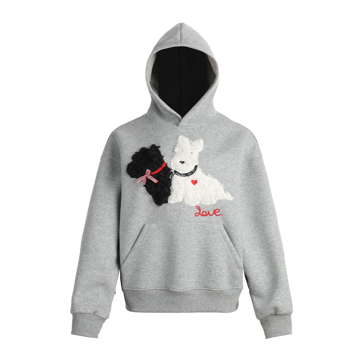 Puppy Love | Fleece Hoodie with Dog Patch - Luxuryurbanwear