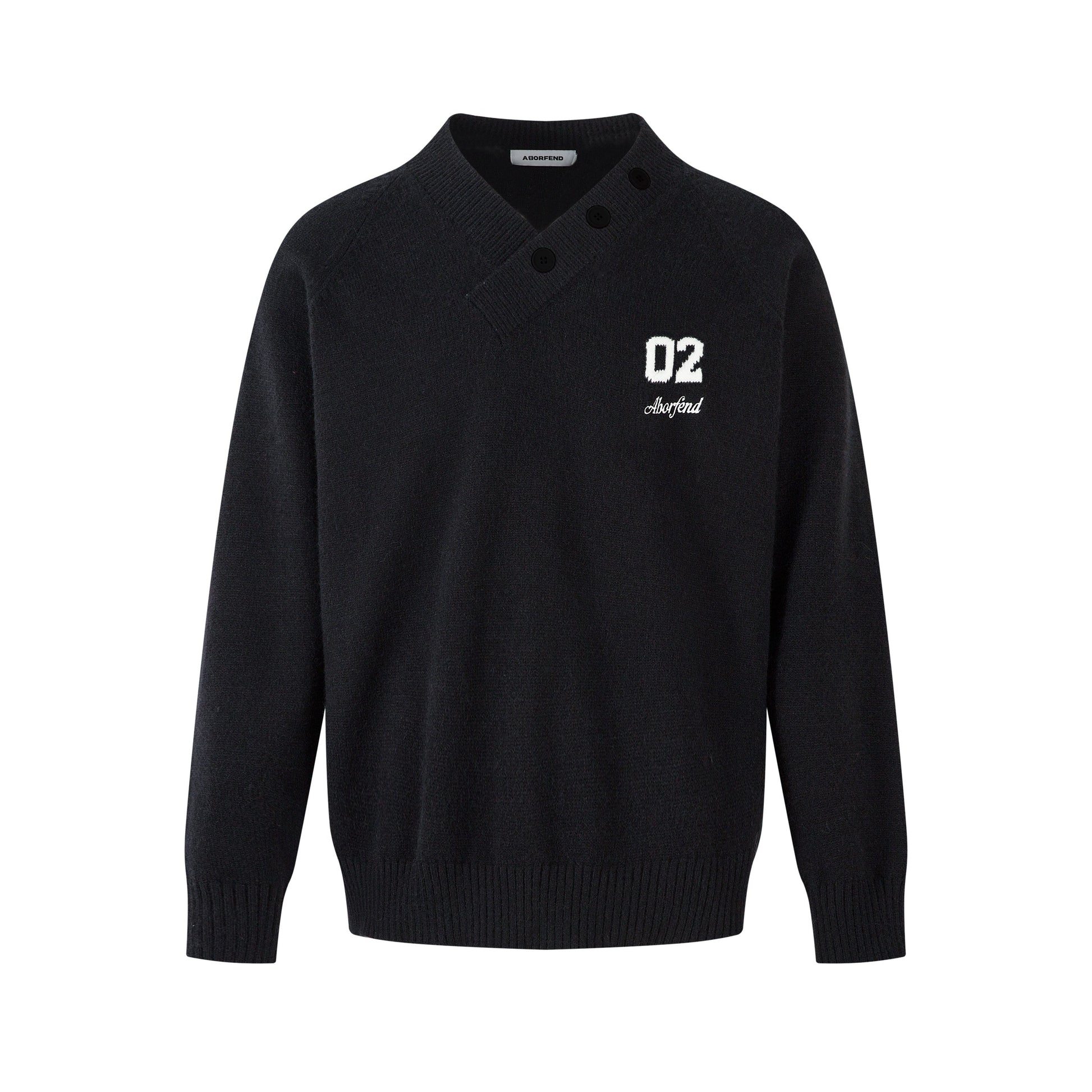 Varsity Button | Mock Neck Knit Sweater - Luxuryurbanwear