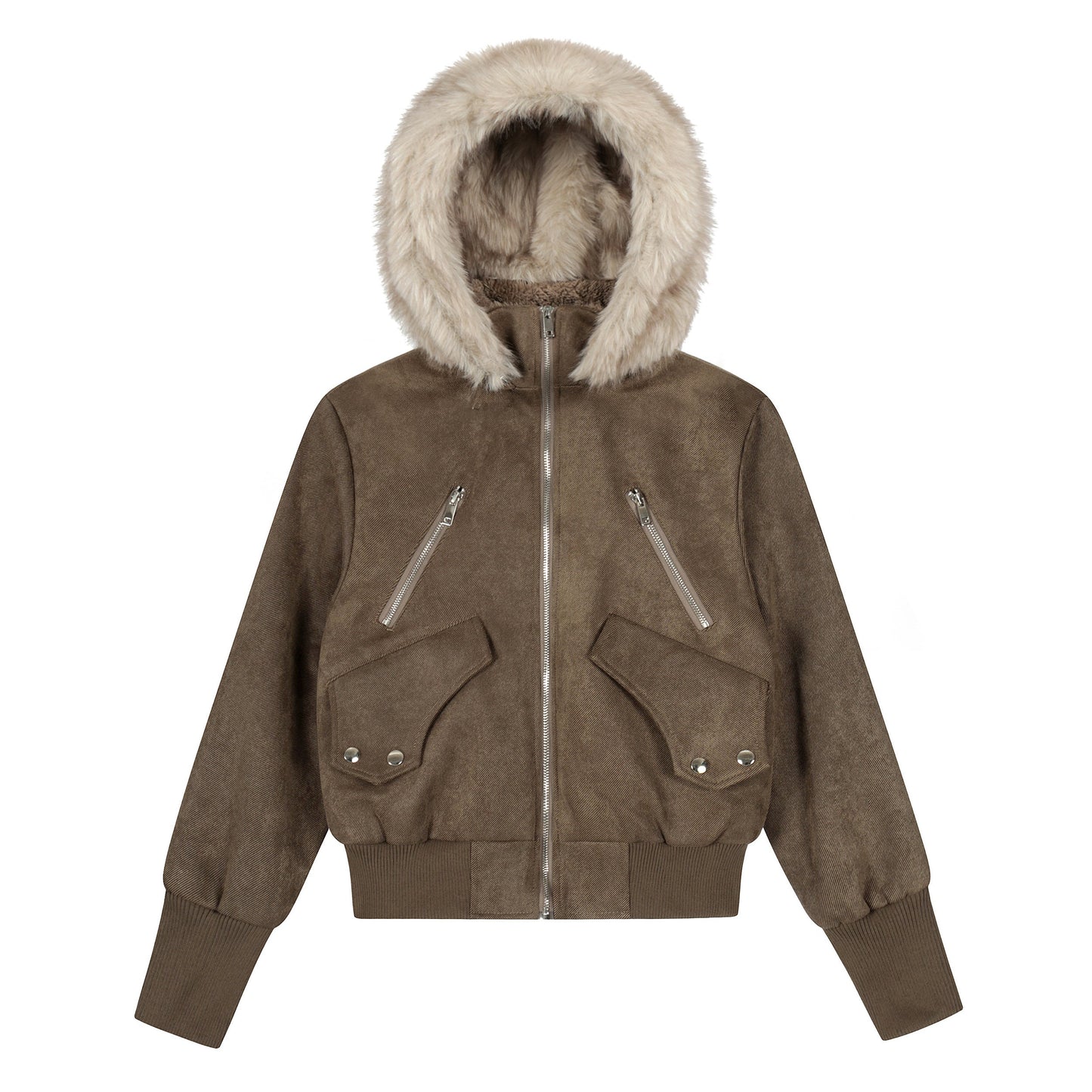 Urban Luxe | Bomber Jacket with Faux Fur Trim - Luxuryurbanwear