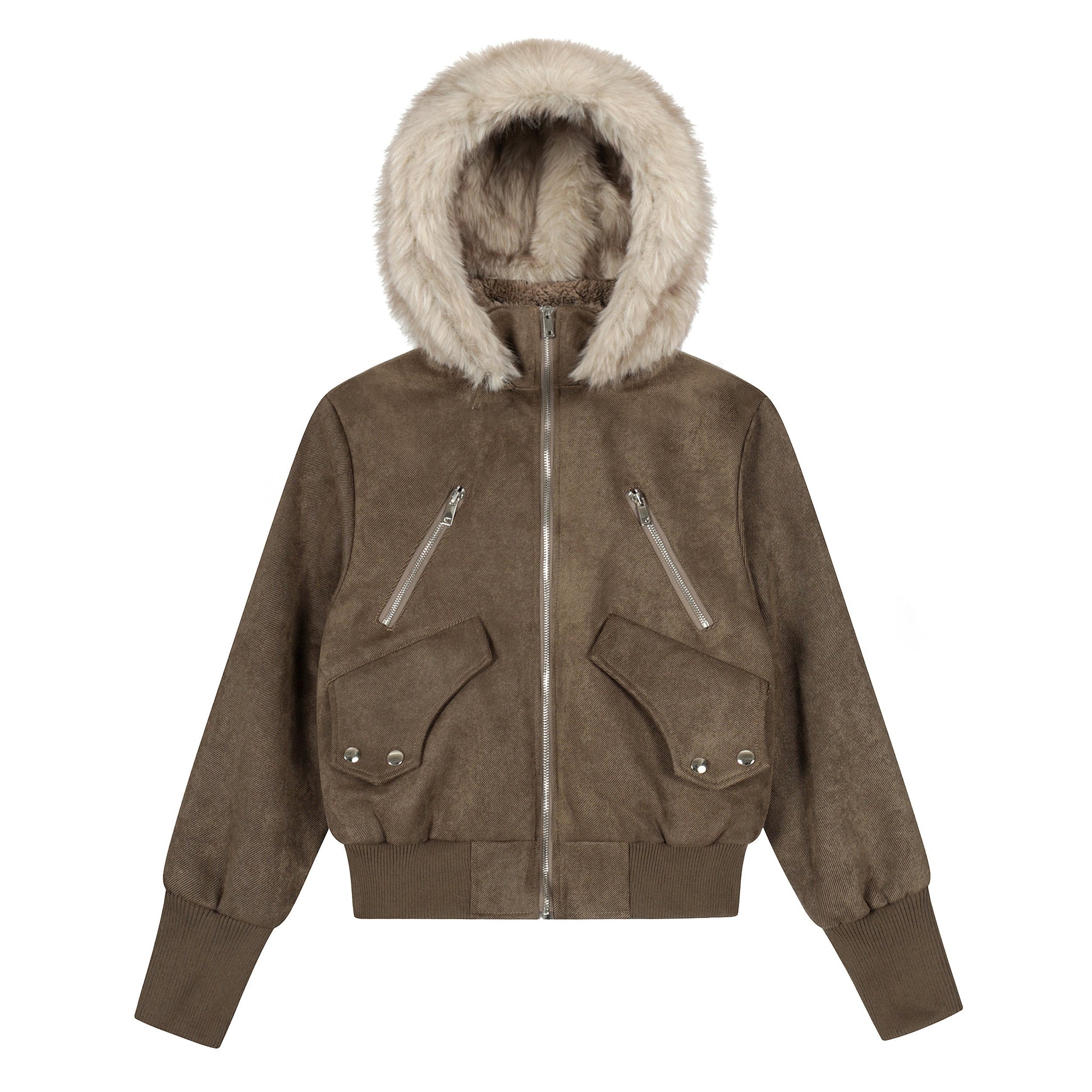 Urban Luxe | Bomber Jacket with Faux Fur Trim - Luxuryurbanwear