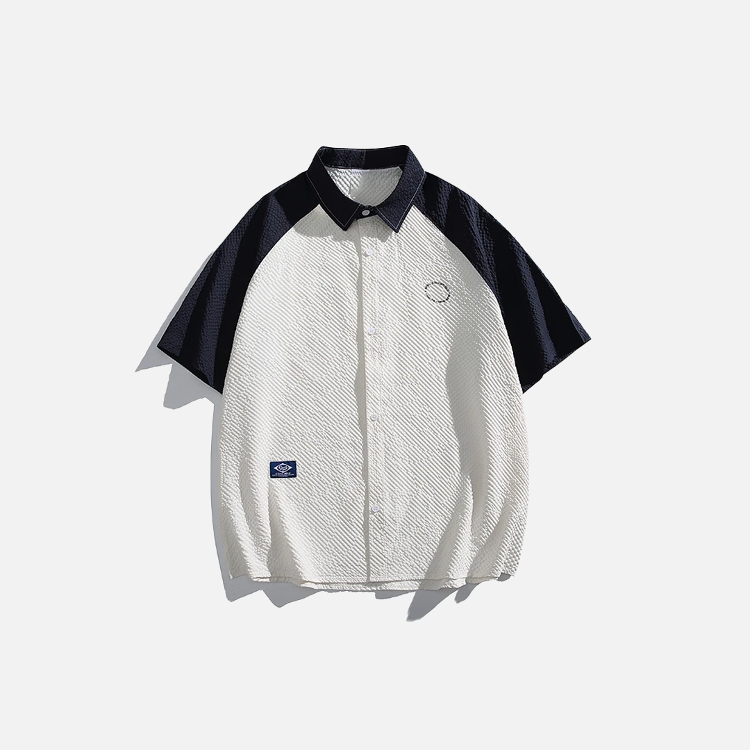 Patchwork High Street Oversize Casual Short Sleeve Shirt - Luxuryurbanwear