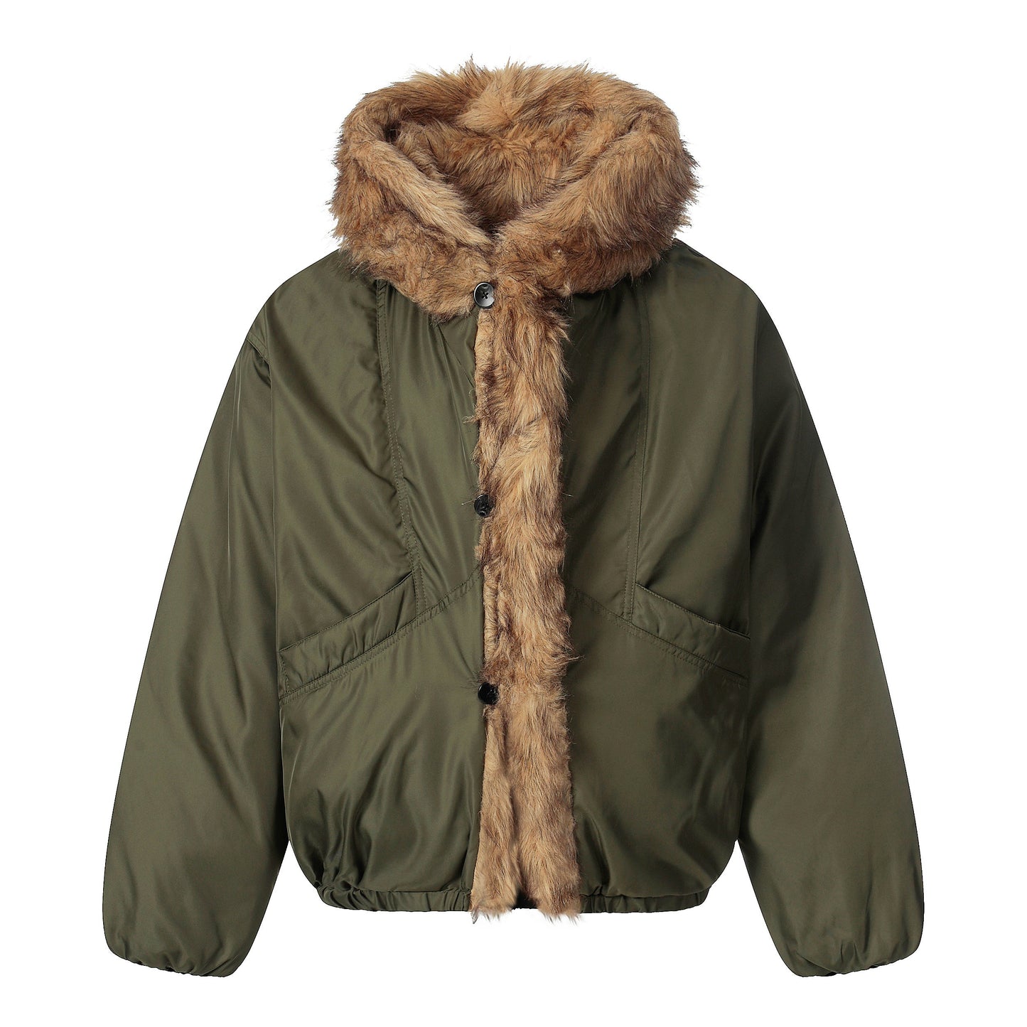 Vintage Fur-Lined | Cropped Winter Puffer - Luxuryurbanwear