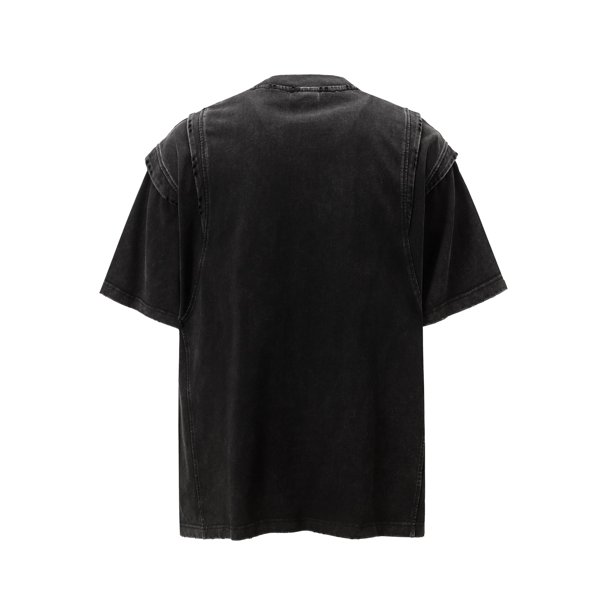Layered Stitching | Washed T-Shirt - Luxuryurbanwear