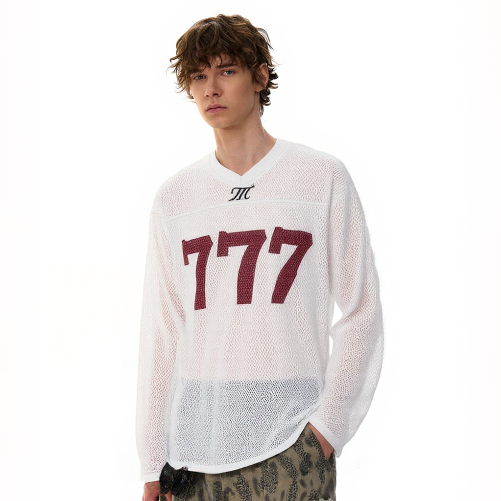 No.777 | Long Sleeve Mesh Jersey - Luxuryurbanwear