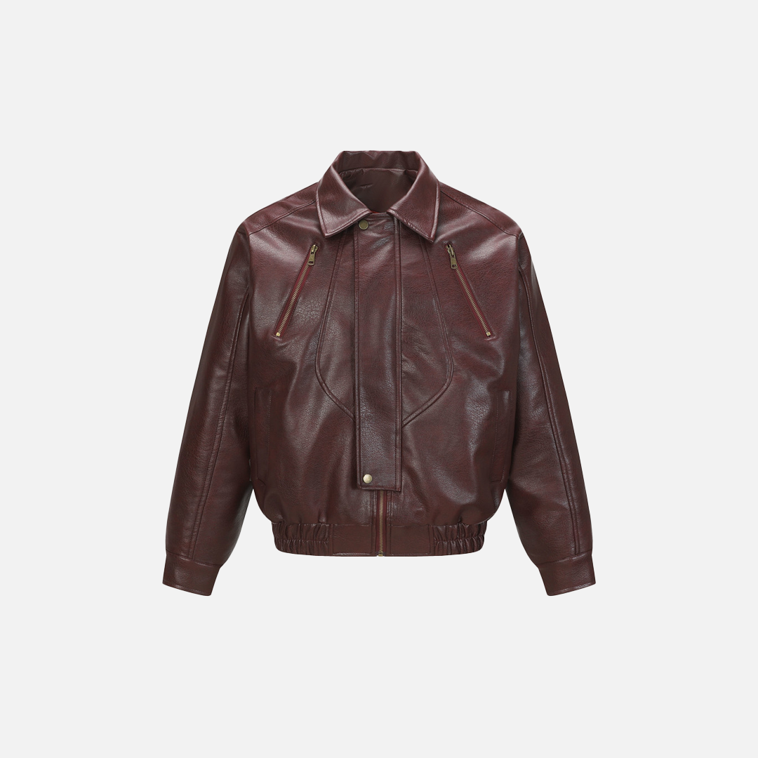Modern Sleek Motion Edge Zipper Leather Jacket - Luxuryurbanwear