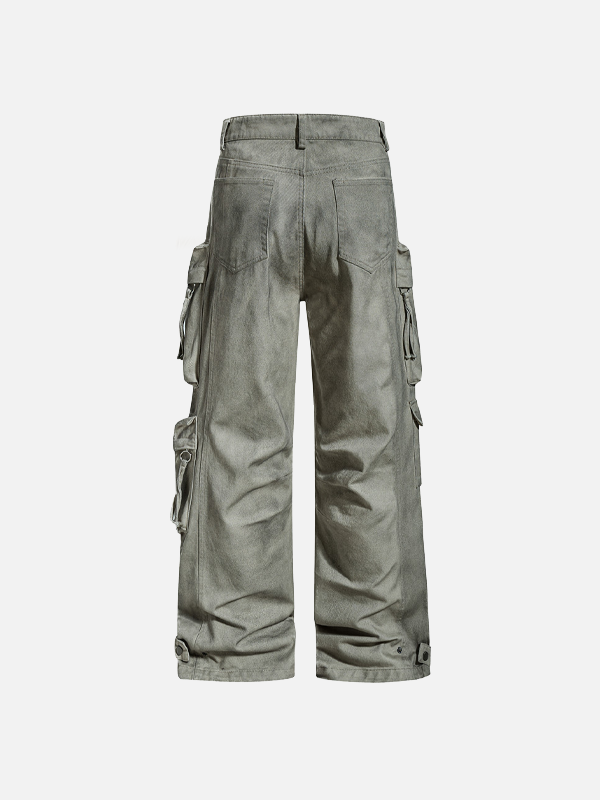 Stylish Earth-Friendly Tooling Wide-Leg Cargo Jeans - Luxuryurbanwear