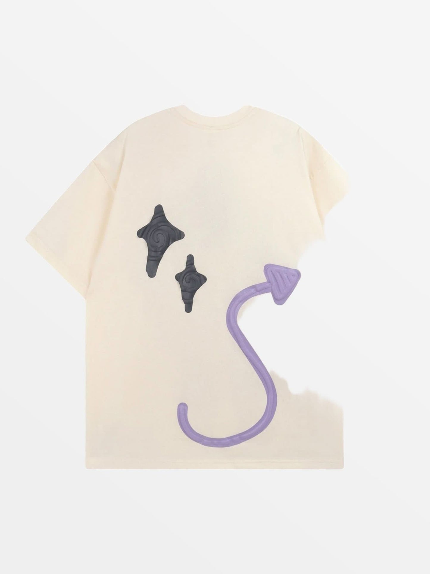 Close-up shot of the high-density skull and star print on heavyweight cotton