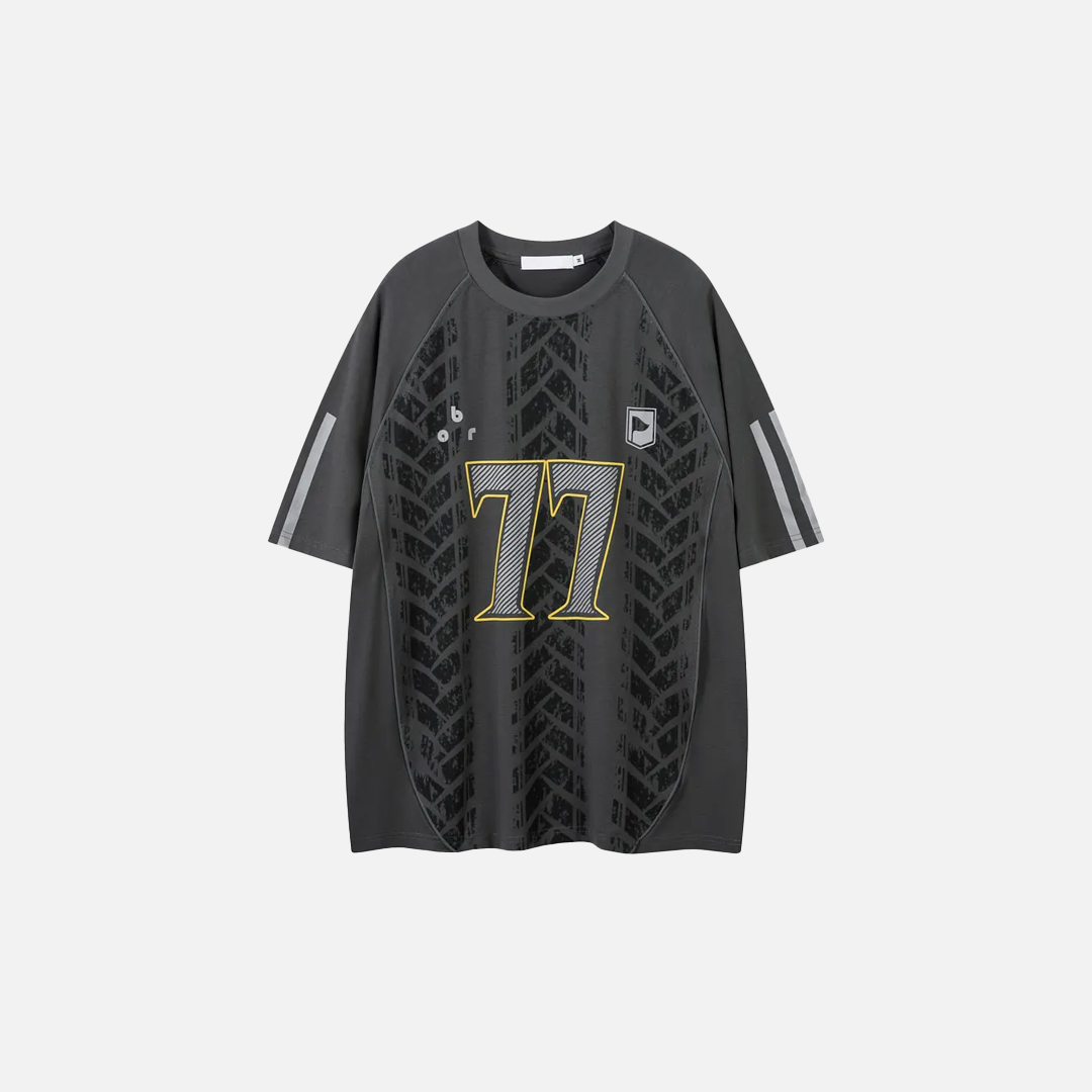 Y2K Cozy Graphic Patchwork Racing Sports T-Shirt - Luxuryurbanwear