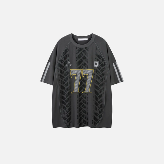 Y2K Cozy Graphic Patchwork Racing Sports T-Shirt - Luxuryurbanwear