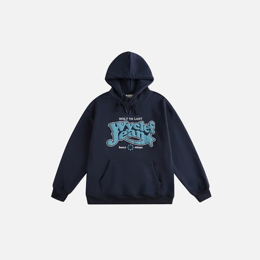 Heavyweight Letter Print Fleece Sporty Hoodie - Luxuryurbanwear
