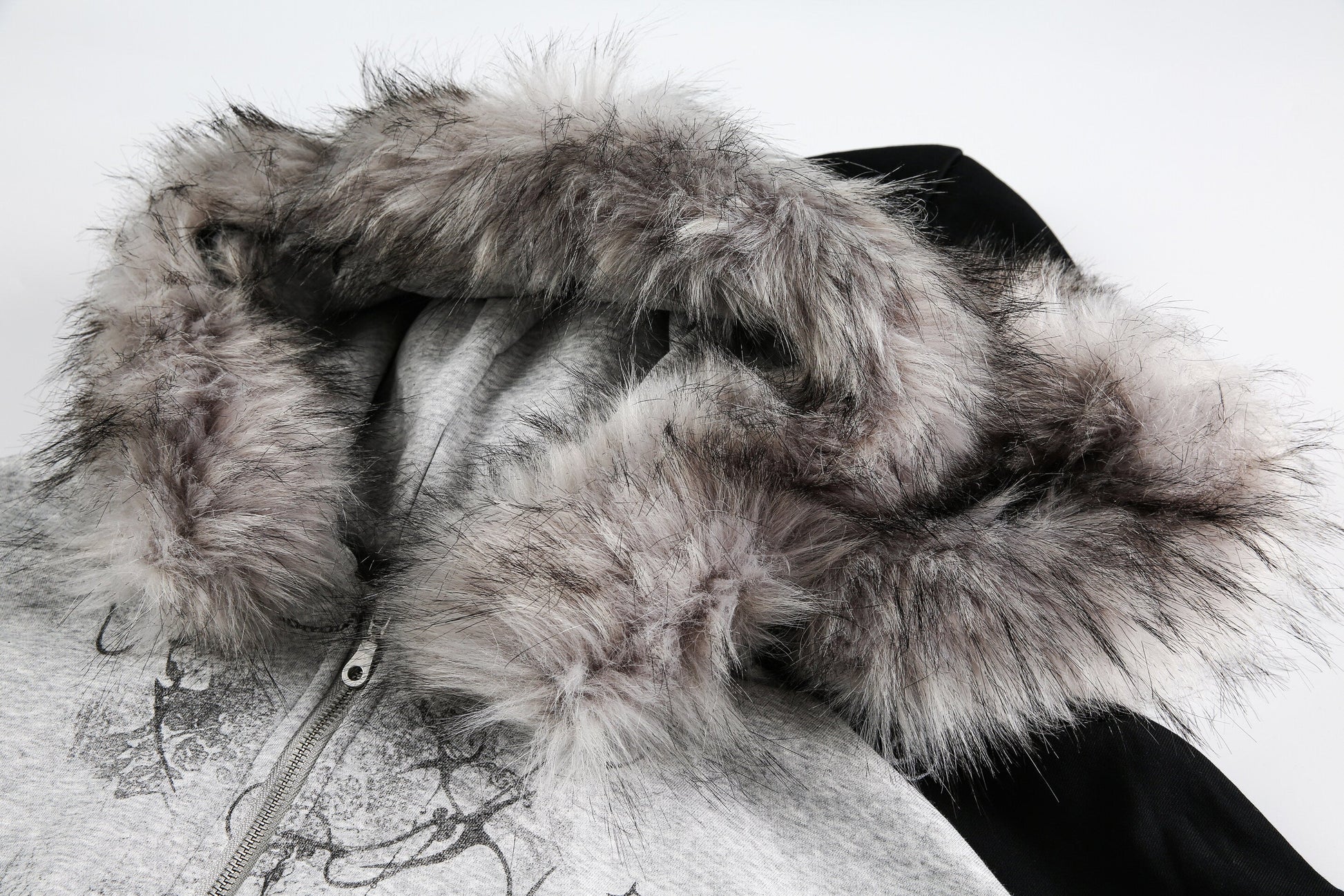 Gothic Fur Collar | Zip Up Hoodie - Luxuryurbanwear