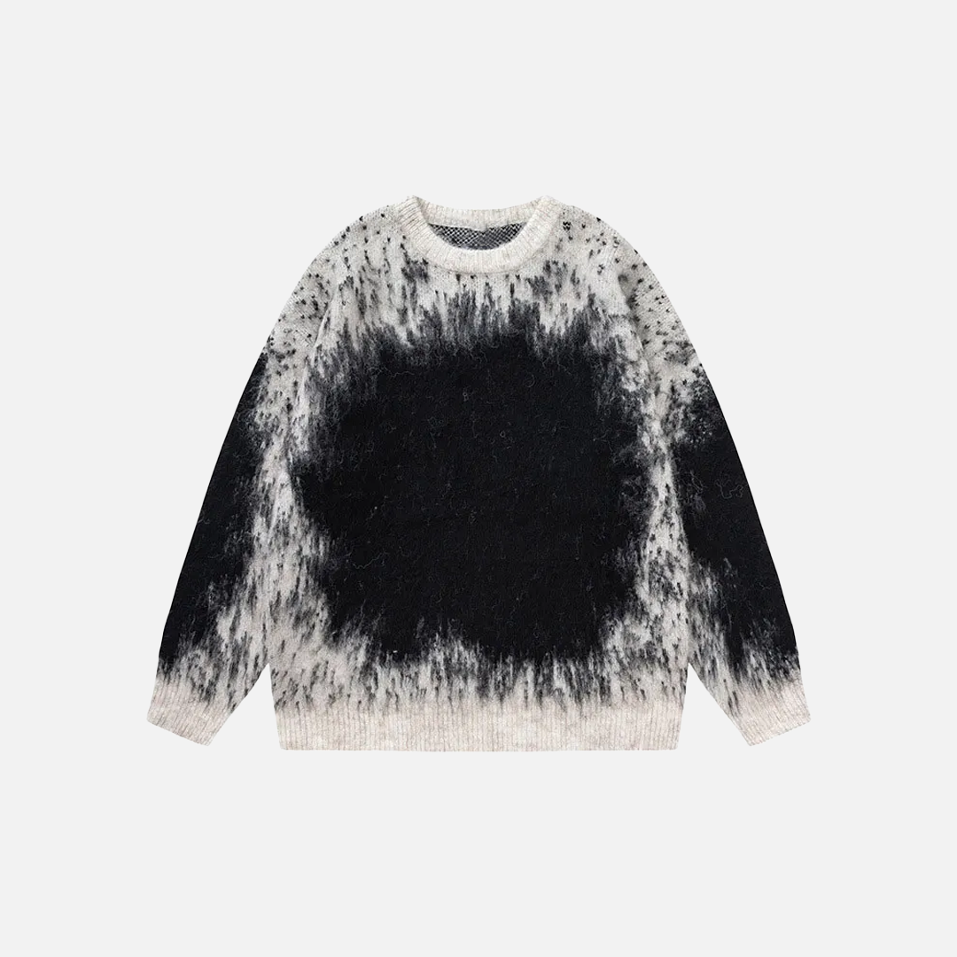 Streetwear Gradient Ombre Fuzzy Knit Sweater - Luxuryurbanwear