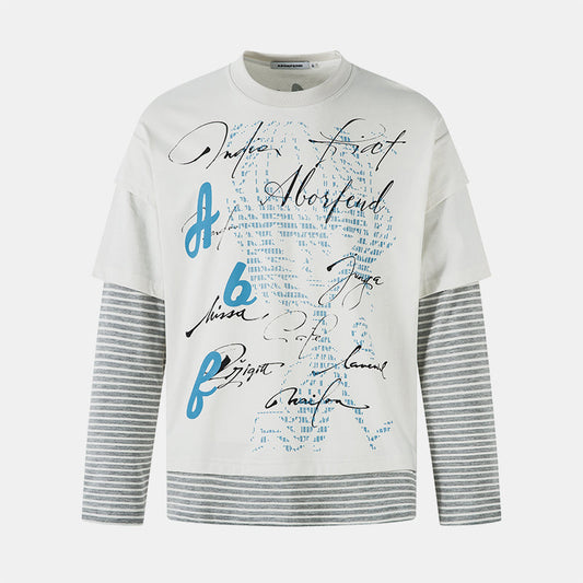Punk Letters Patchwork | Stripe Sweatshirt - Luxuryurbanwear