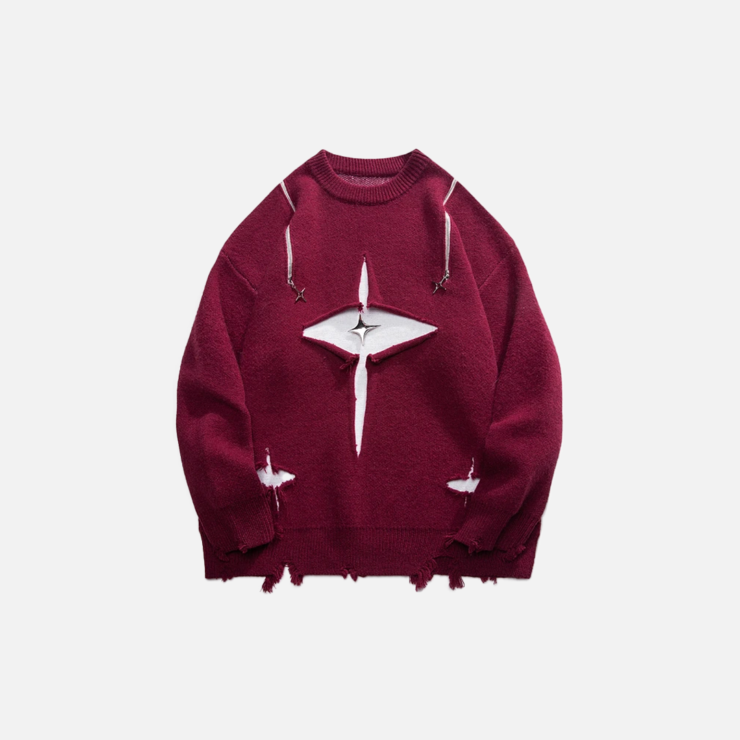 Gothic Eye Oversized Knitwear jumpers Sweater - Luxuryurbanwear