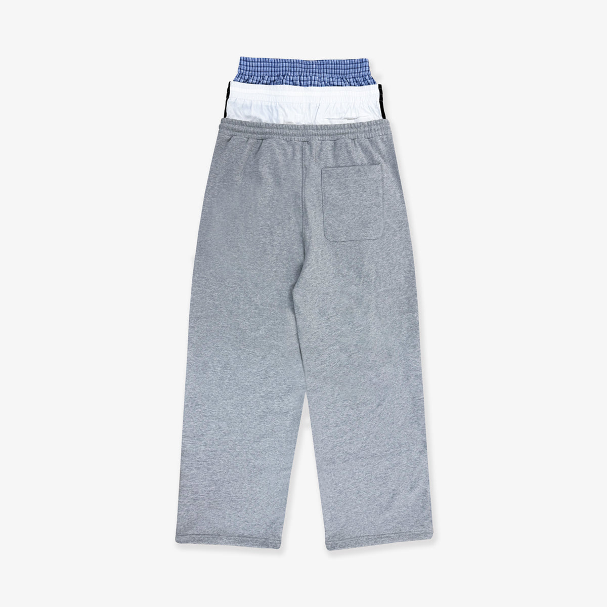 Layered Waistband Baggy Sweatpants - Double Waist Striped Joggers | LuxuryUrbanwear - Luxuryurbanwear