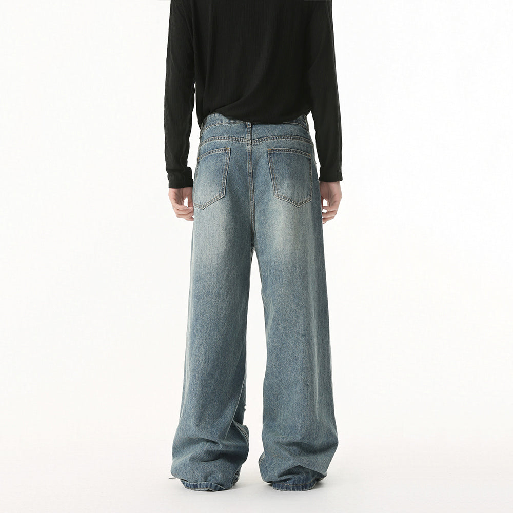 Washed Ripped | Straight Denim Jeans - Luxuryurbanwear