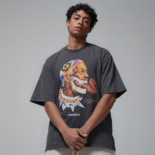Rodman Vintage T-Shirt - 90s Aesthetic Acid-Wash Streetwear Tee | LuxuryUrbanwear - Luxuryurbanwear