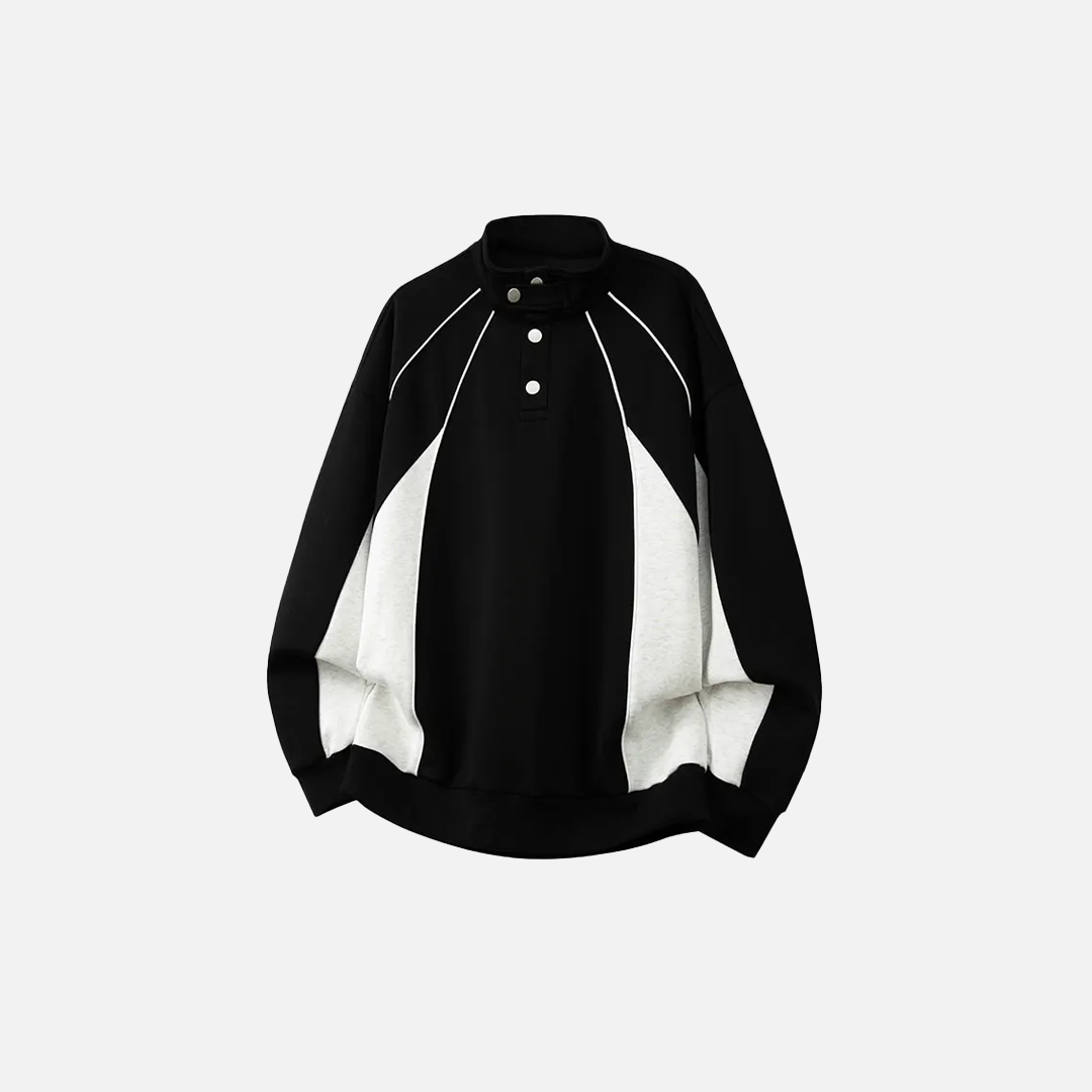 Streetwear American Style Polo Collar Sweatshirt - Luxuryurbanwear