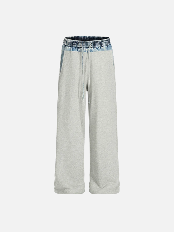 Y2K Elastic Waist Baggy Sports Sweatpants - Luxuryurbanwear