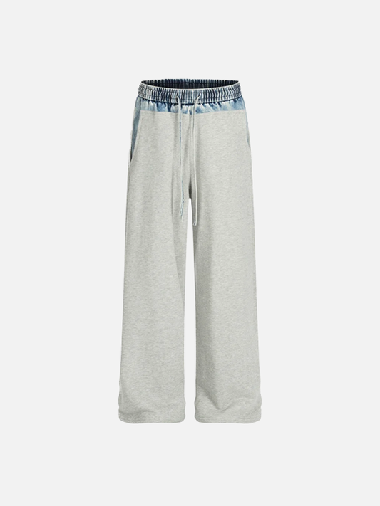 Y2K Elastic Waist Baggy Sports Sweatpants - Luxuryurbanwear