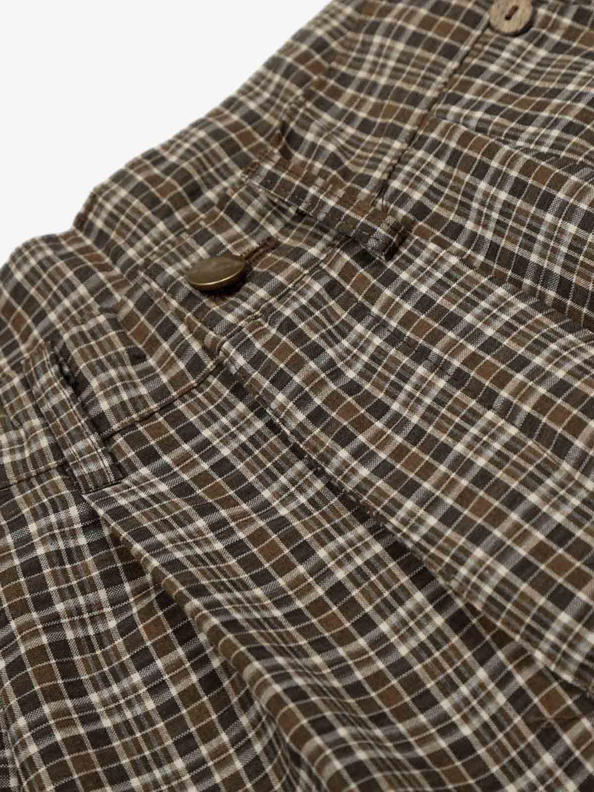 Vintage Plaid Pleated Wide Leg Pants - Luxuryurbanwear