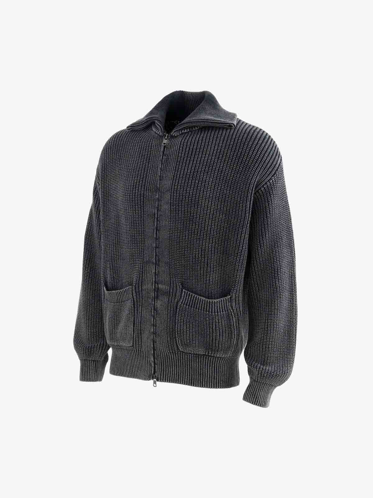 Vintage Chunky Zip Up Knit Jacket - Luxuryurbanwear