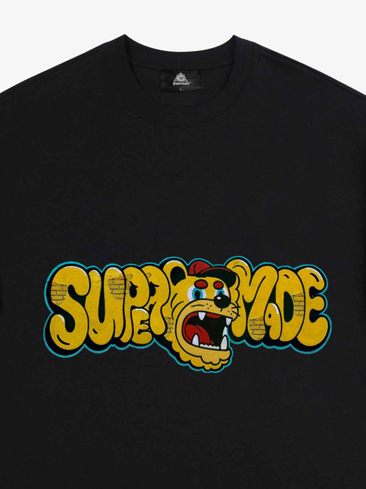 Street Graffiti Trendy Tiger Head Font T-Shirt
