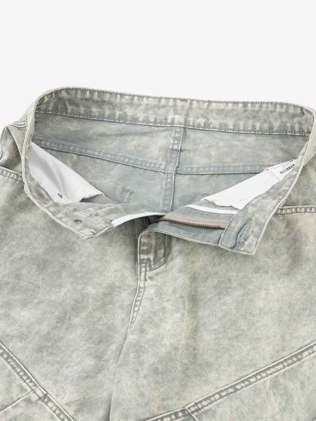 Vintage Washed Multi-Pocket Barrel Jeans