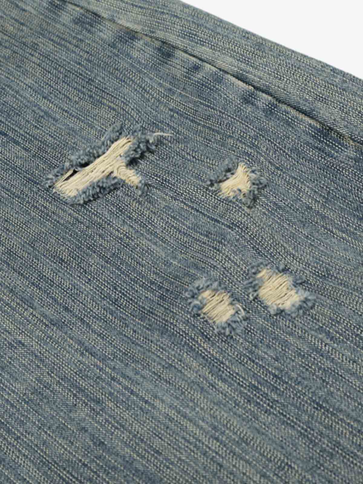 High Waist Distressed Barrel Denim Jeans - Luxuryurbanwear
