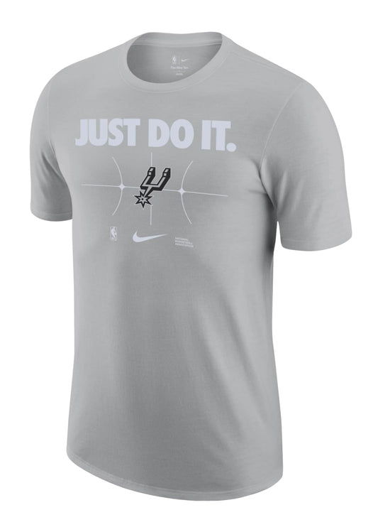 Nike Mens NBA Essential Just Do It T-Shirt (US Alpha Large Regular Regular Grey San Antonio Spurs)