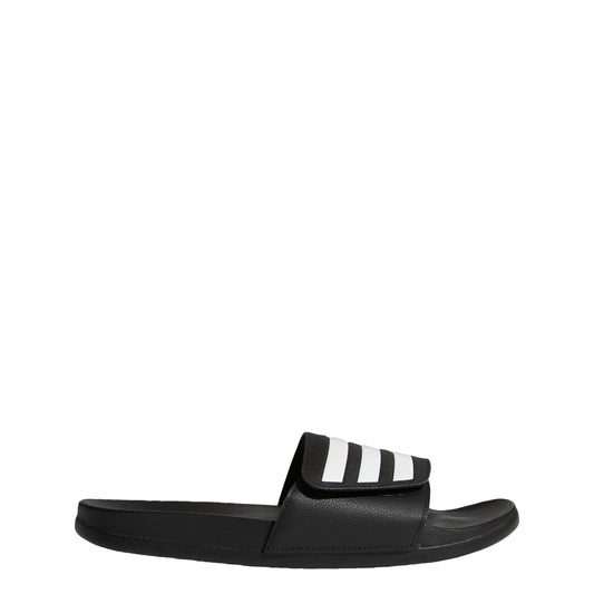 adidas Unisex Adilette Comfort Adjustable Slides Sandal Black/White/Black 13 US Men