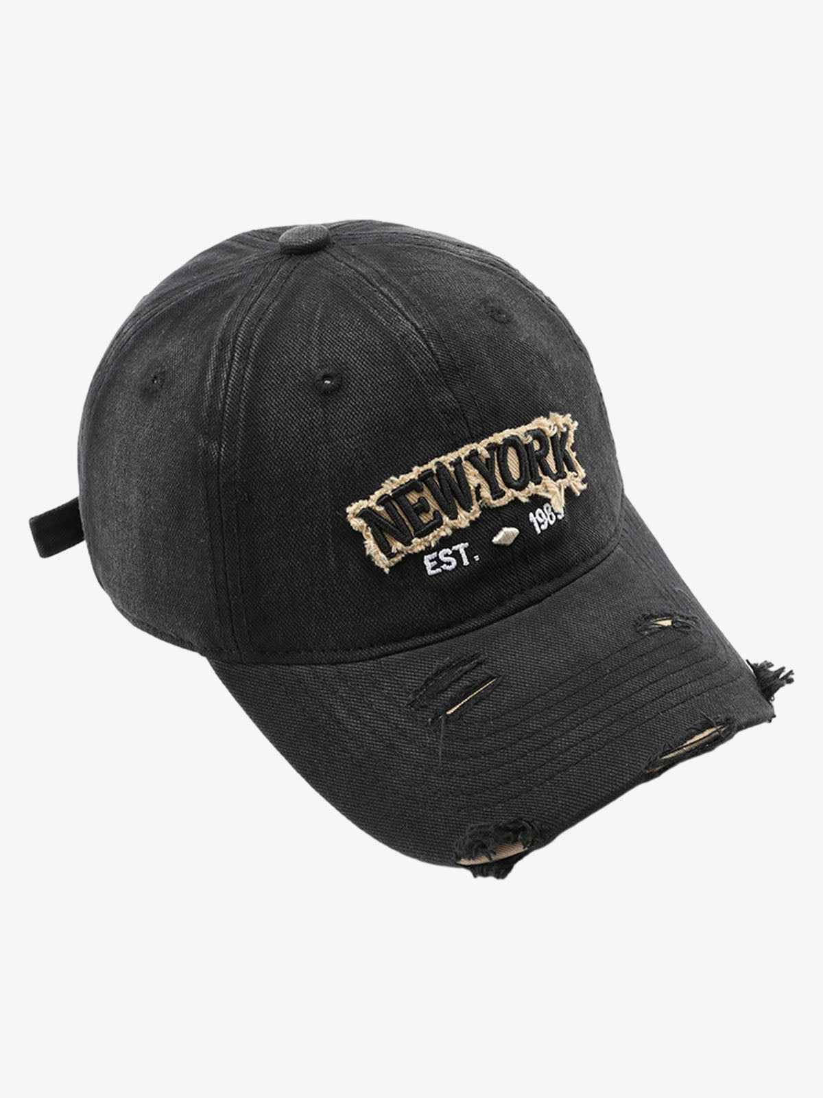 Vintage Washed Distressed Letter Embroidery Baseball Cap