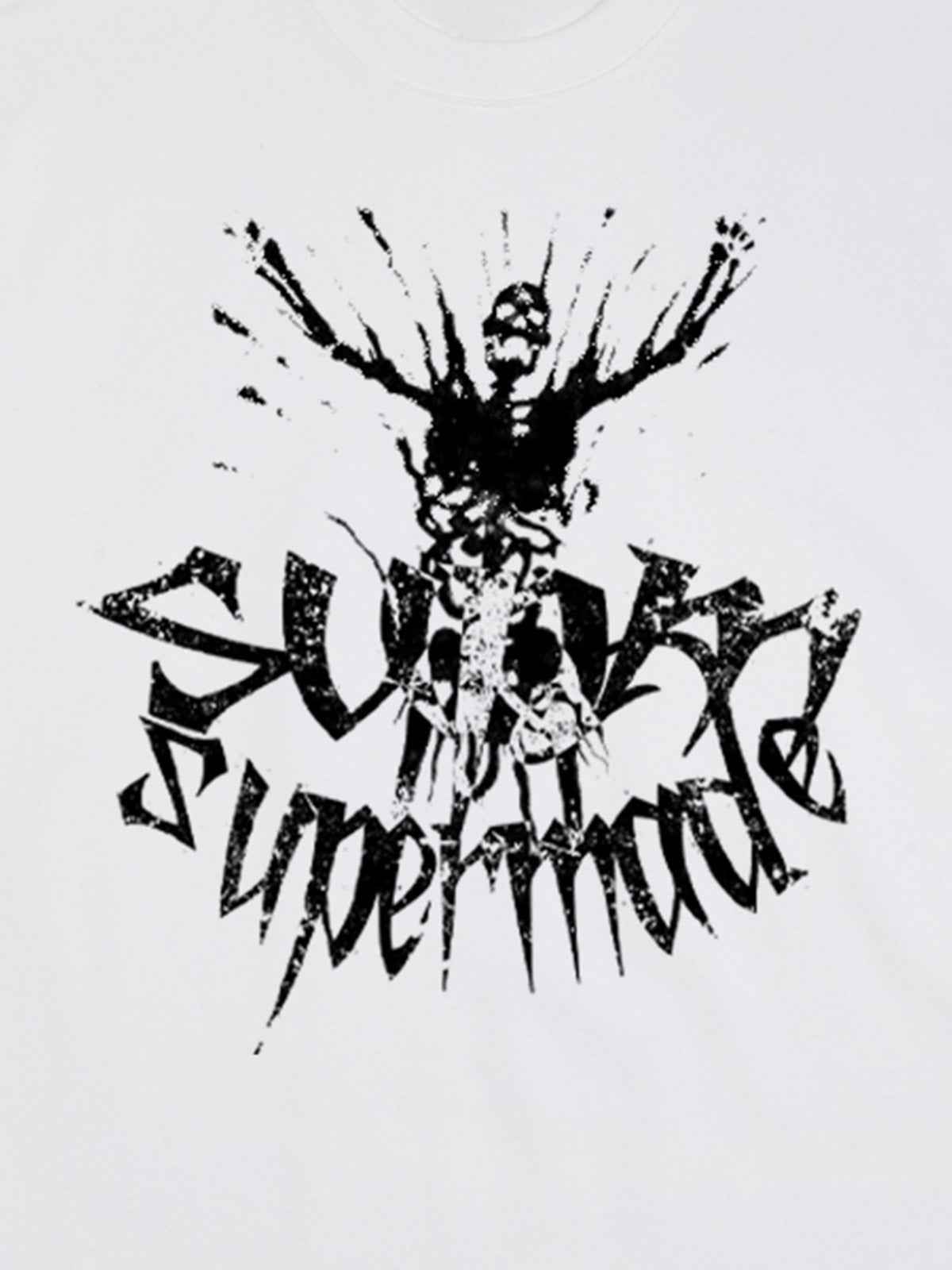 Gothic Skull Distressed Letter T-Shirt