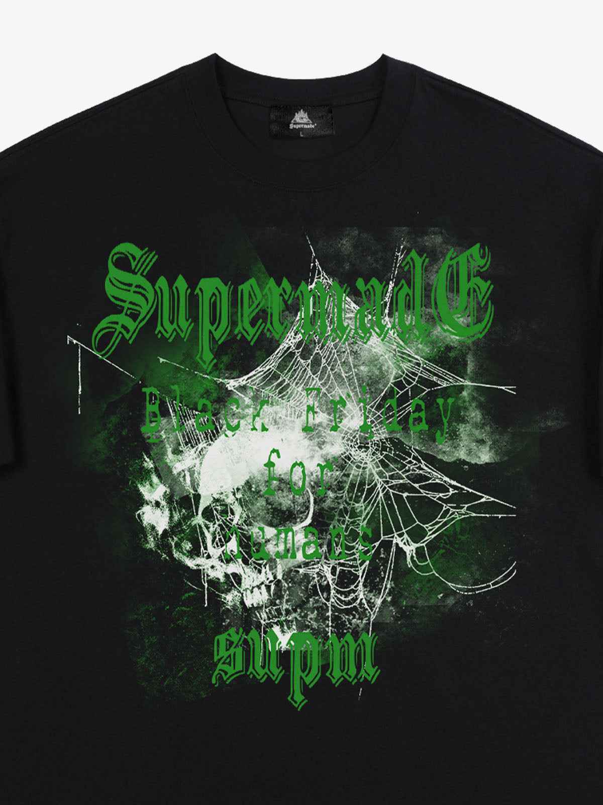 Gothic Skull Spiderweb Graphic T-Shirt