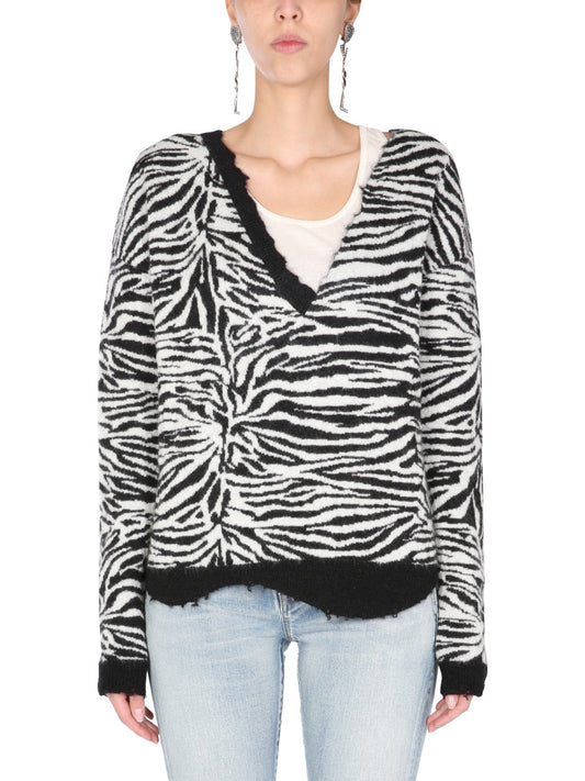 Saint Laurent Women V-Neck Sweater