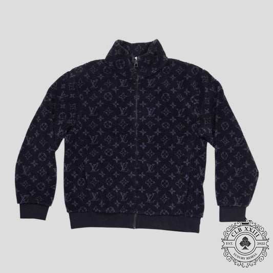 Louis Vuitton Monogram Fleece Jacket in Navy Blue