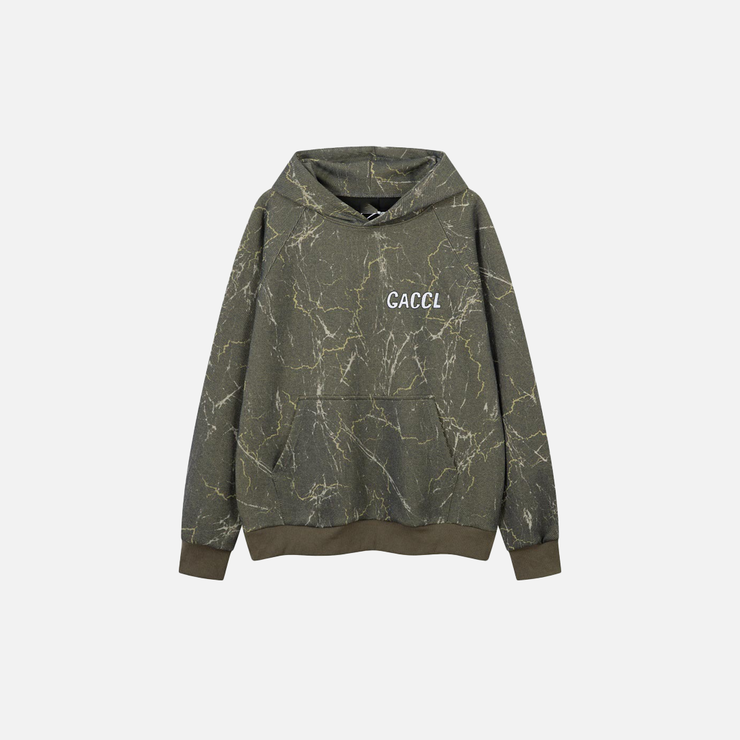 Gothic Punk Distressed Loose Fit Front Pocket Hoodie - Luxuryurbanwear